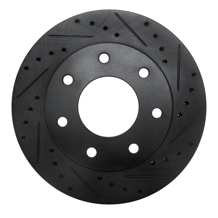 633-54152R Drilled/Slotted Brake Rotor [Black], 1997-2004 Ford/Lincoln/Mercury/Mazda, Position: Front Right