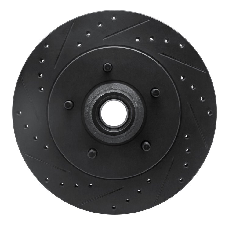 633-54153L Drilled/Slotted Brake Rotor [Black], 1997-2000 Ford/Lincoln/Mercury/Mazda, Position: Front Left