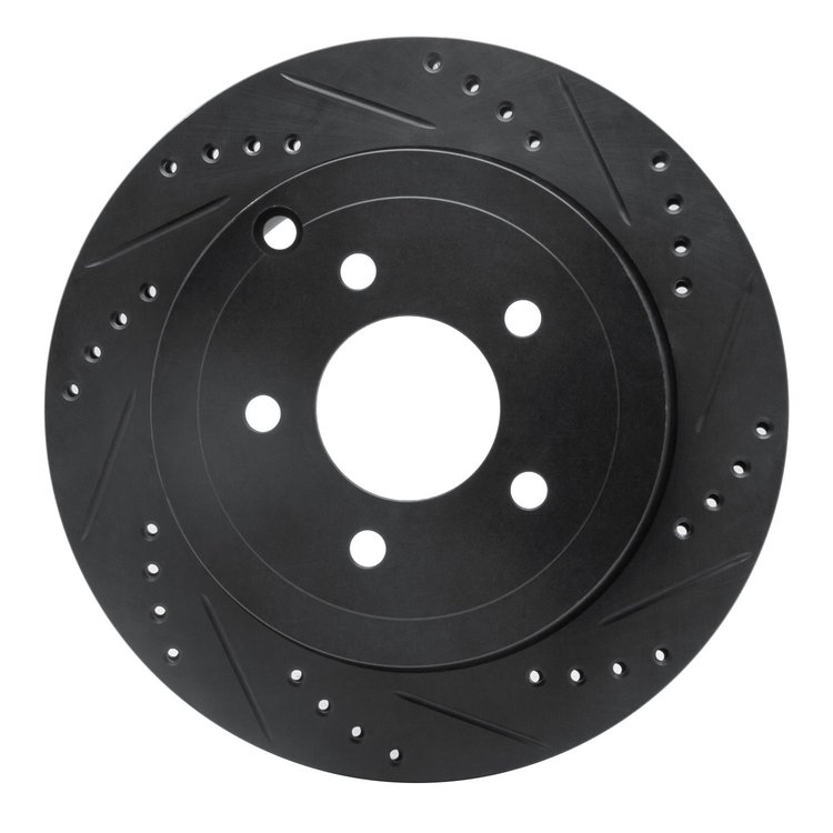 633-54156R Drilled/Slotted Brake Rotor [Black], 1995-1997 Ford/Lincoln/Mercury/Mazda, Position: Front Right