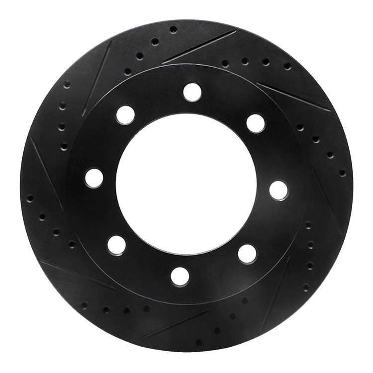 633-54157L Drilled/Slotted Brake Rotor [Black], 1999-1999 Ford/Lincoln/Mercury/Mazda, Position: Front Left