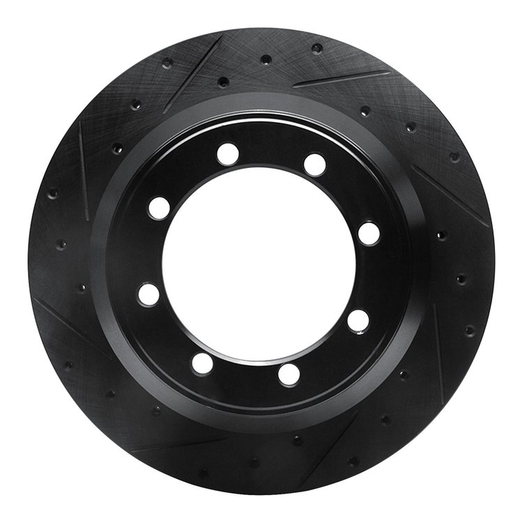 633-54160L Drilled/Slotted Brake Rotor [Black], 1999-2004 Ford/Lincoln/Mercury/Mazda, Position: Rear Left