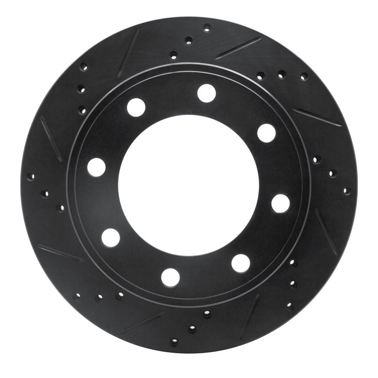 633-54161L Drilled/Slotted Brake Rotor [Black], 1999-2005 Ford/Lincoln/Mercury/Mazda, Position: Rear Left