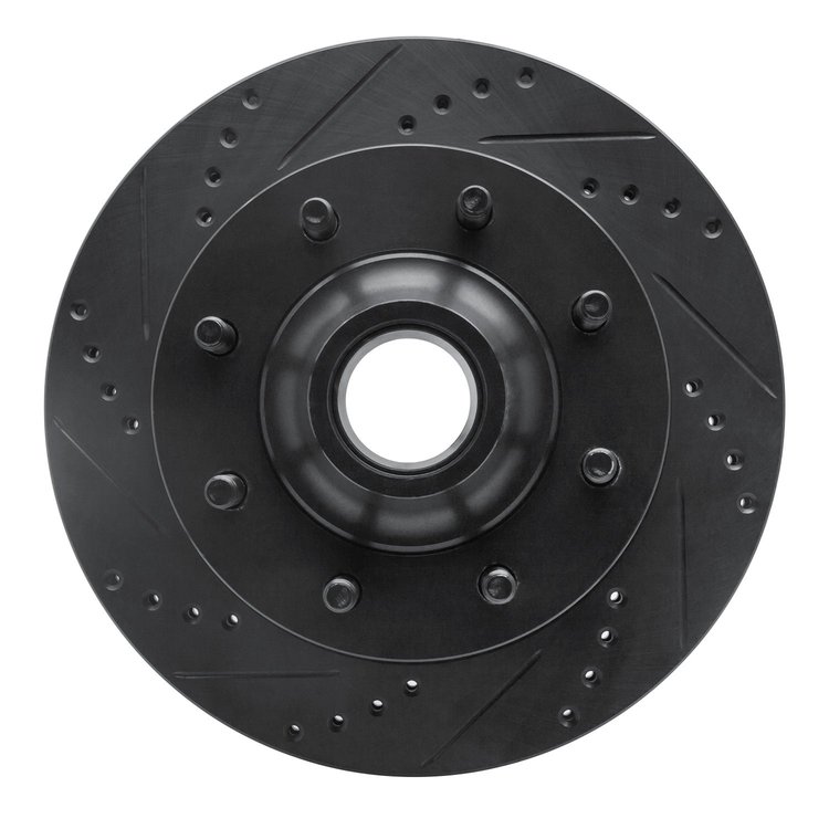 633-54162L Drilled/Slotted Brake Rotor [Black], 1999-2002 Ford/Lincoln/Mercury/Mazda, Position: Front Left