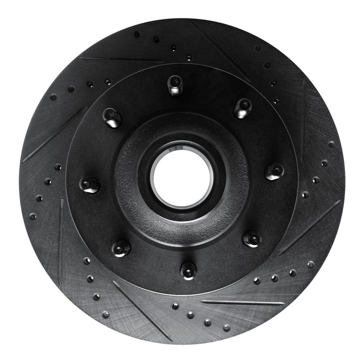 633-54163R Drilled/Slotted Brake Rotor [Black], 1999-2002 Ford/Lincoln/Mercury/Mazda, Position: Front Right