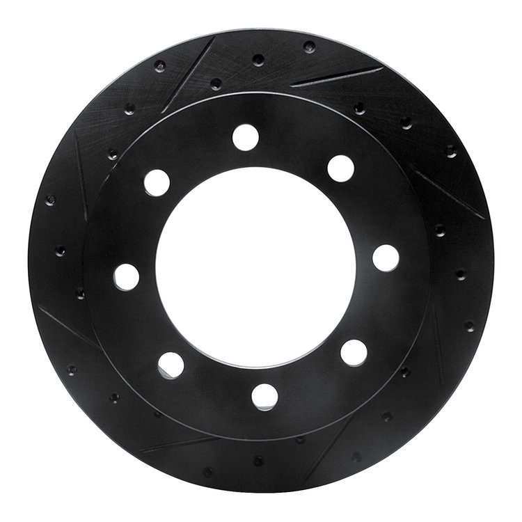 633-54167L Drilled/Slotted Brake Rotor [Black], 1999-2007 Ford/Lincoln/Mercury/Mazda, Position: Rear Left