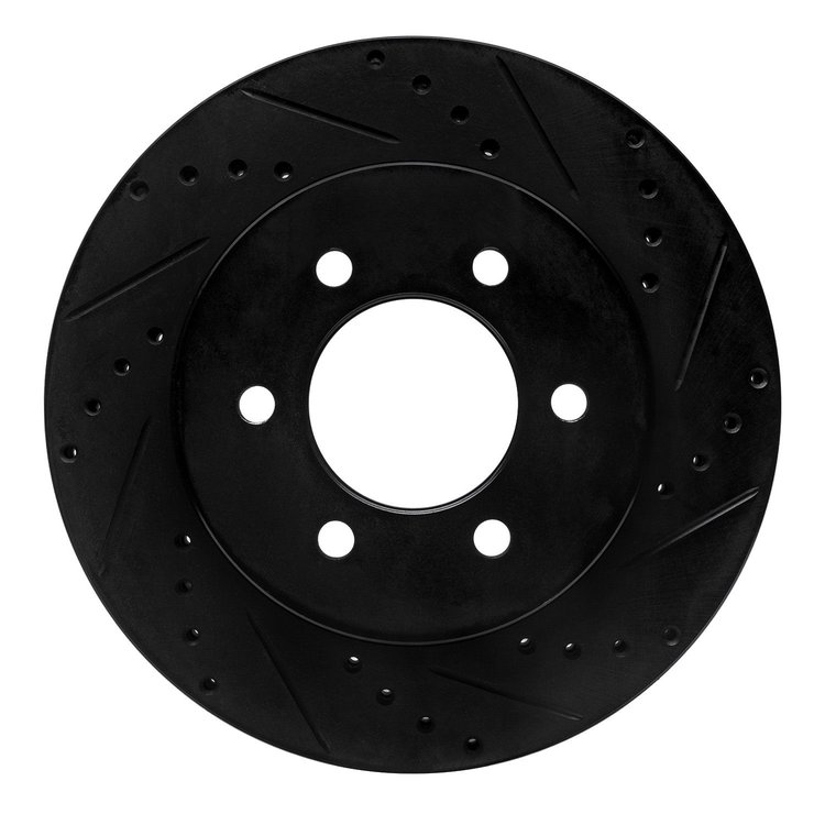633-54168R Drilled/Slotted Brake Rotor [Black], 1999-2007 Ford/Lincoln/Mercury/Mazda, Position: Rear Right
