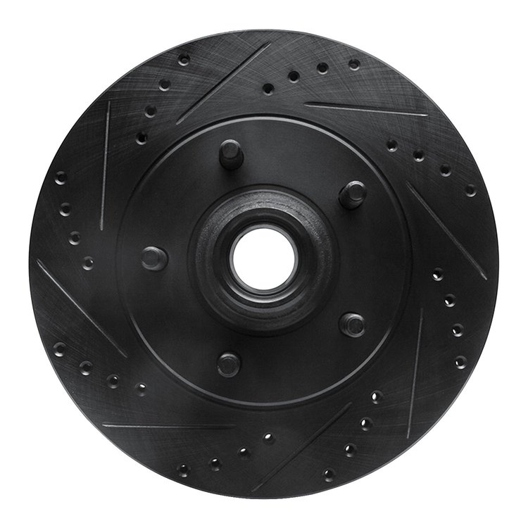 633-54169L Drilled/Slotted Brake Rotor [Black], 2000-2004 Ford/Lincoln/Mercury/Mazda, Position: Front Left