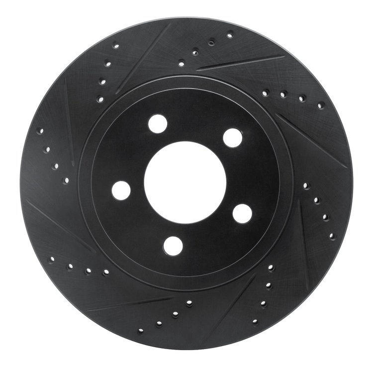 633-54171L Drilled/Slotted Brake Rotor [Black], 2001-2011 Ford/Lincoln/Mercury/Mazda, Position: Front Left