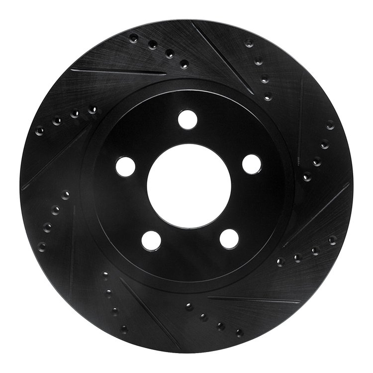 633-54171R Drilled/Slotted Brake Rotor [Black], 2001-2011 Ford/Lincoln/Mercury/Mazda, Position: Front Right