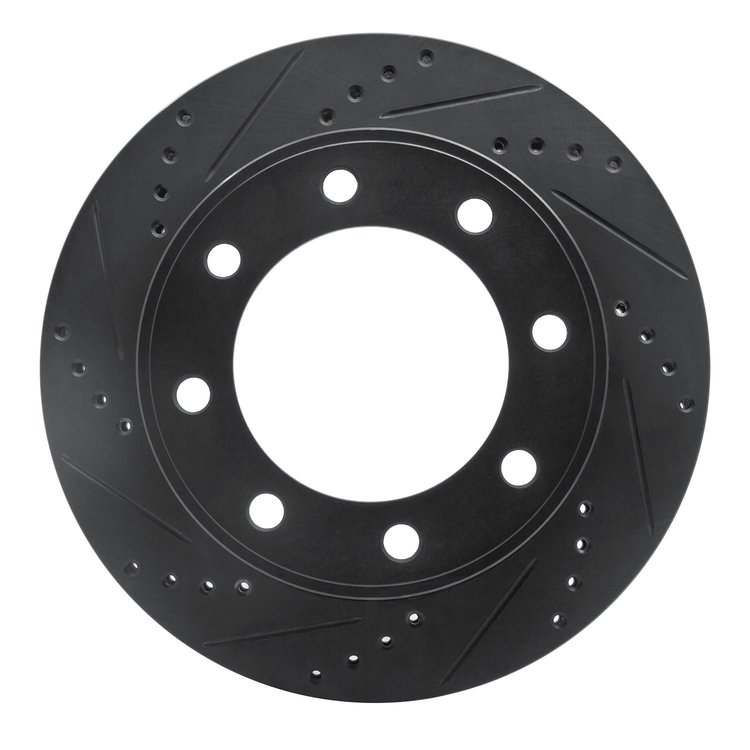 633-54174L Drilled/Slotted Brake Rotor [Black], 1999-2005 Ford/Lincoln/Mercury/Mazda, Position: Front Left