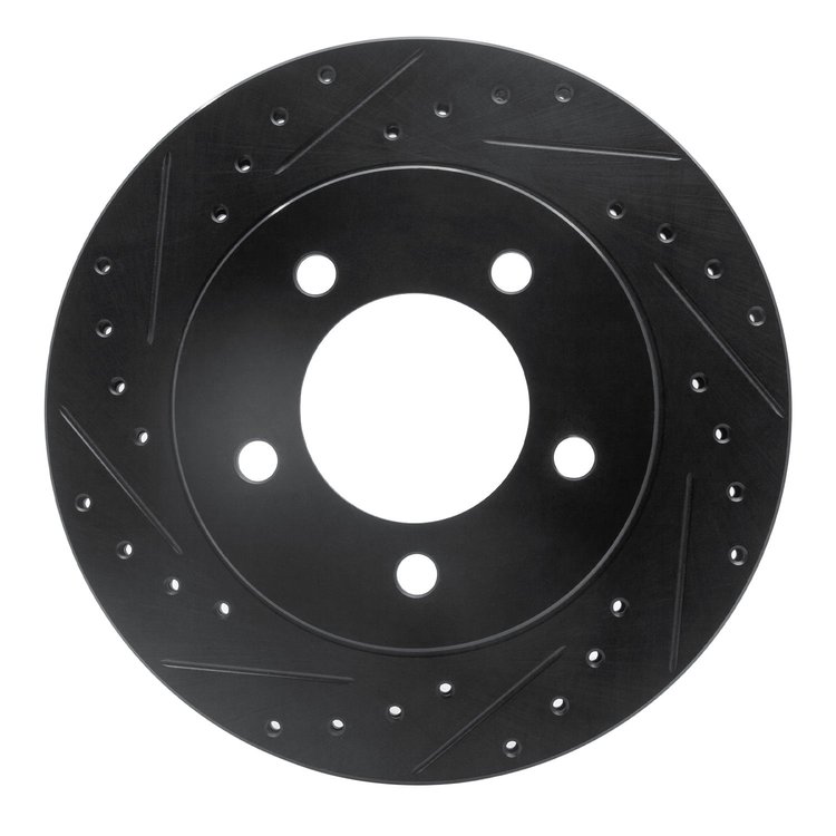 633-54176L Drilled/Slotted Brake Rotor [Black], 1997-2002 Ford/Lincoln/Mercury/Mazda, Position: Front Left