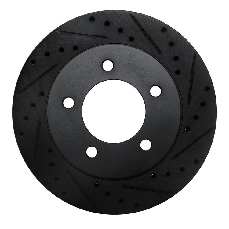 633-54176R Drilled/Slotted Brake Rotor [Black], 1997-2002 Ford/Lincoln/Mercury/Mazda, Position: Front Right