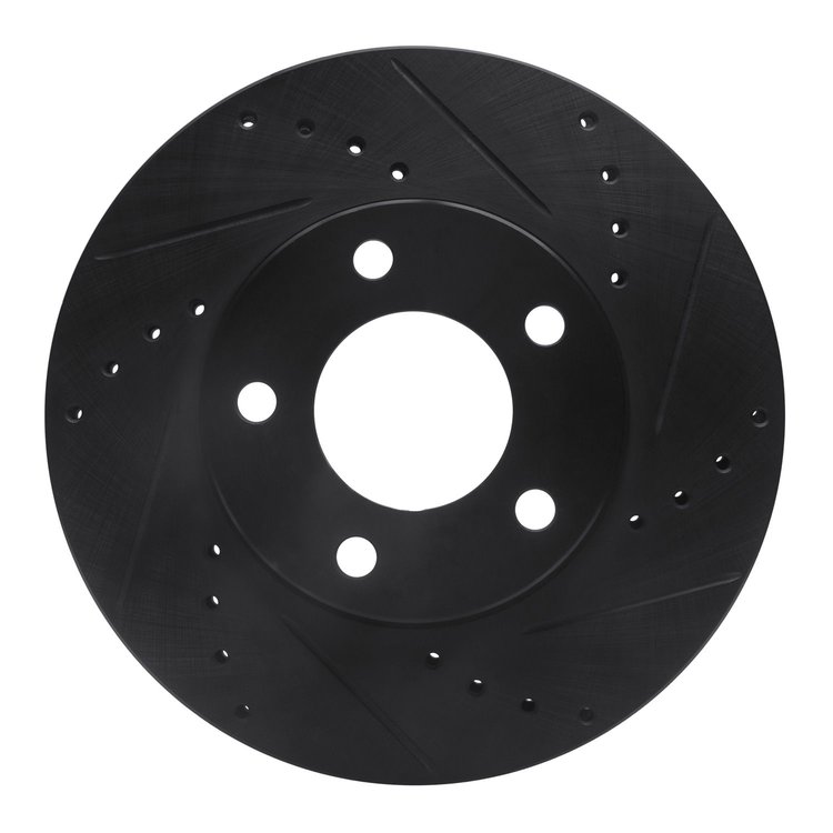 633-54177R Drilled/Slotted Brake Rotor [Black], 2001-2007 Ford/Lincoln/Mercury/Mazda, Position: Front Right