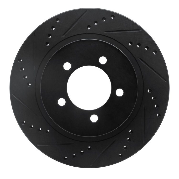 633-54179L Drilled/Slotted Brake Rotor [Black], 2002-2005 Ford/Lincoln/Mercury/Mazda, Position: Front Left