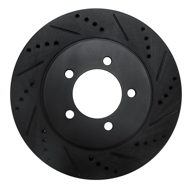 633-54179R Drilled/Slotted Brake Rotor [Black], 2002-2005 Ford/Lincoln/Mercury/Mazda, Position: Front Right