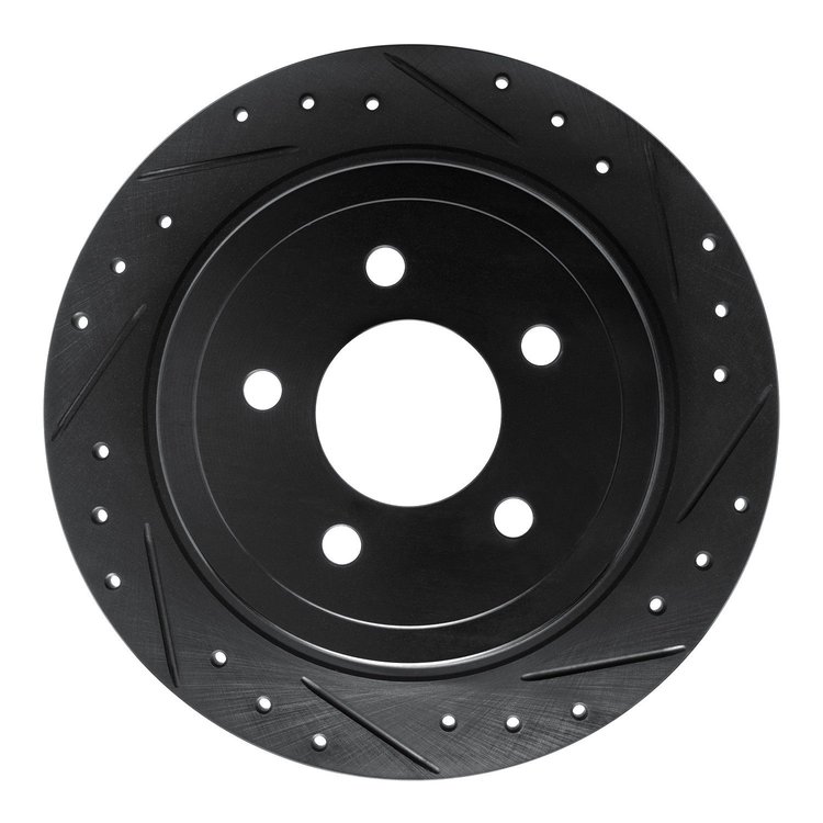 633-54182R Drilled/Slotted Brake Rotor [Black], 2003-2005 Ford/Lincoln/Mercury/Mazda, Position: Rear Right