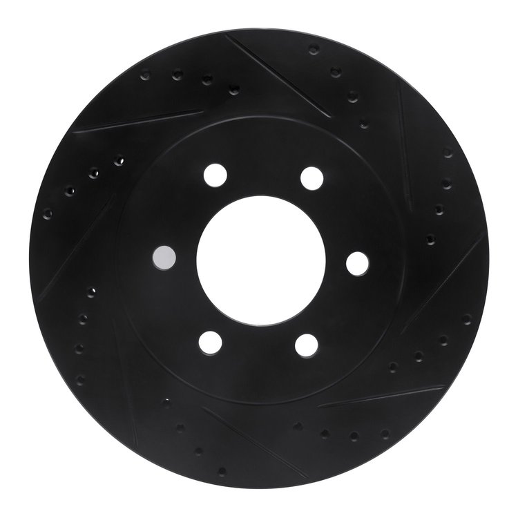 633-54183R Drilled/Slotted Brake Rotor [Black], 2002-2006 Ford/Lincoln/Mercury/Mazda, Position: Front Right