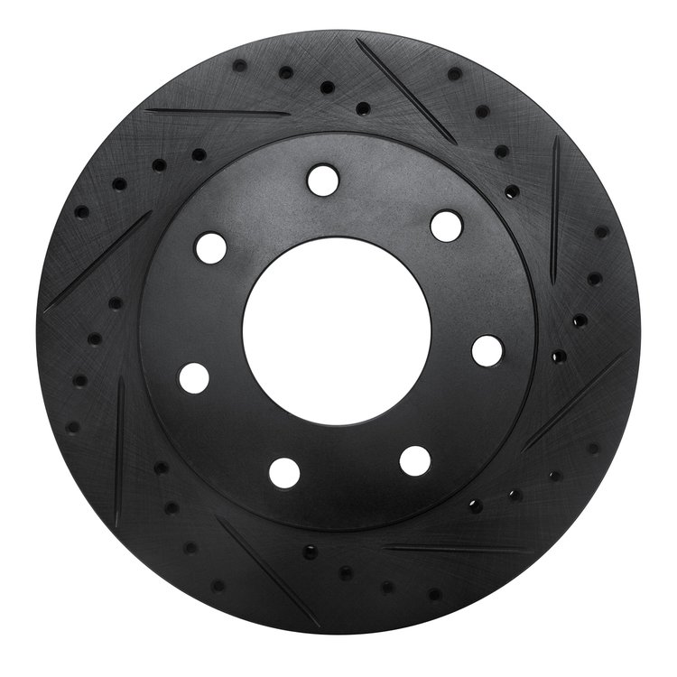 633-54185R Drilled/Slotted Brake Rotor [Black], 2004-2008 Ford/Lincoln/Mercury/Mazda, Position: Front Right
