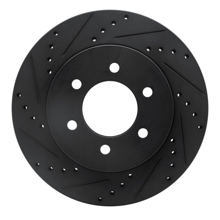 633-54186L Drilled/Slotted Brake Rotor [Black], 2004-2008 Ford/Lincoln/Mercury/Mazda, Position: Front Left