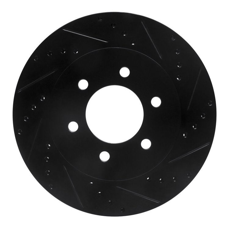 633-54186R Drilled/Slotted Brake Rotor [Black], 2004-2008 Ford/Lincoln/Mercury/Mazda, Position: Front Right
