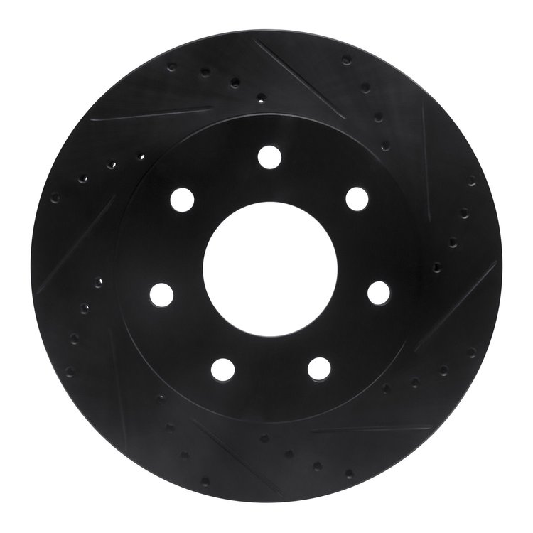 633-54187R Drilled/Slotted Brake Rotor [Black], 2004-2008 Ford/Lincoln/Mercury/Mazda, Position: Front Right