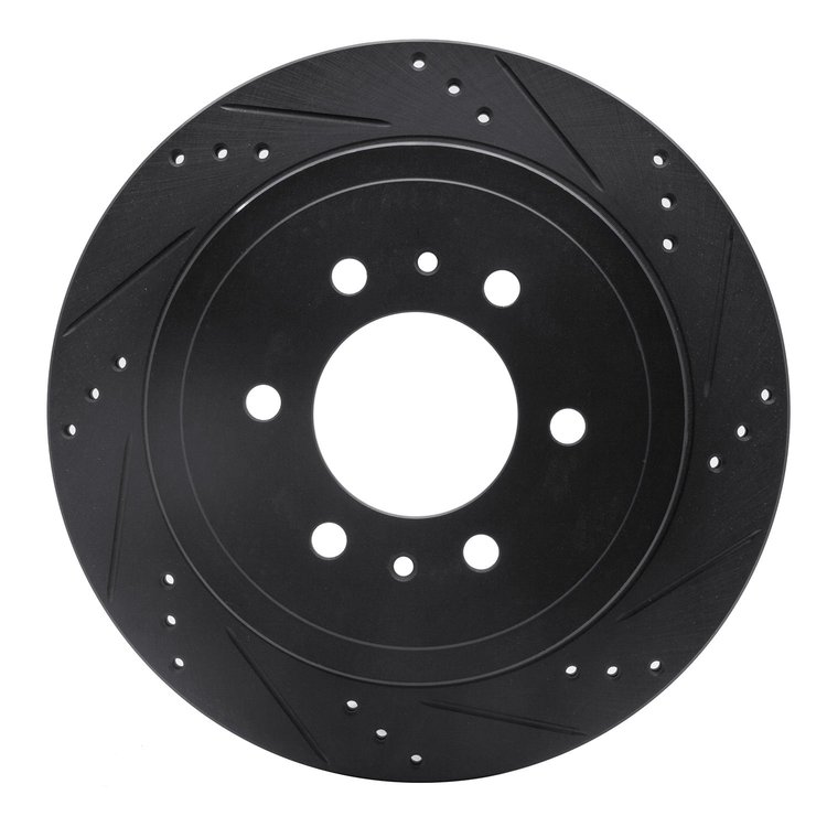 633-54188L Drilled/Slotted Brake Rotor [Black], 2004-2011 Ford/Lincoln/Mercury/Mazda, Position: Rear Left