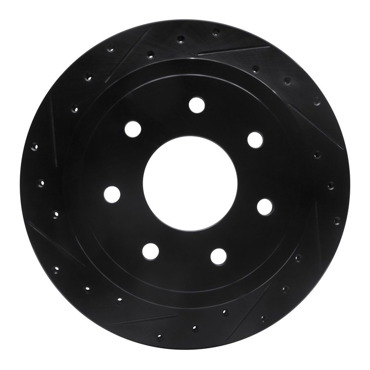 633-54189L Drilled/Slotted Brake Rotor [Black], 2004-2011 Ford/Lincoln/Mercury/Mazda, Position: Rear Left