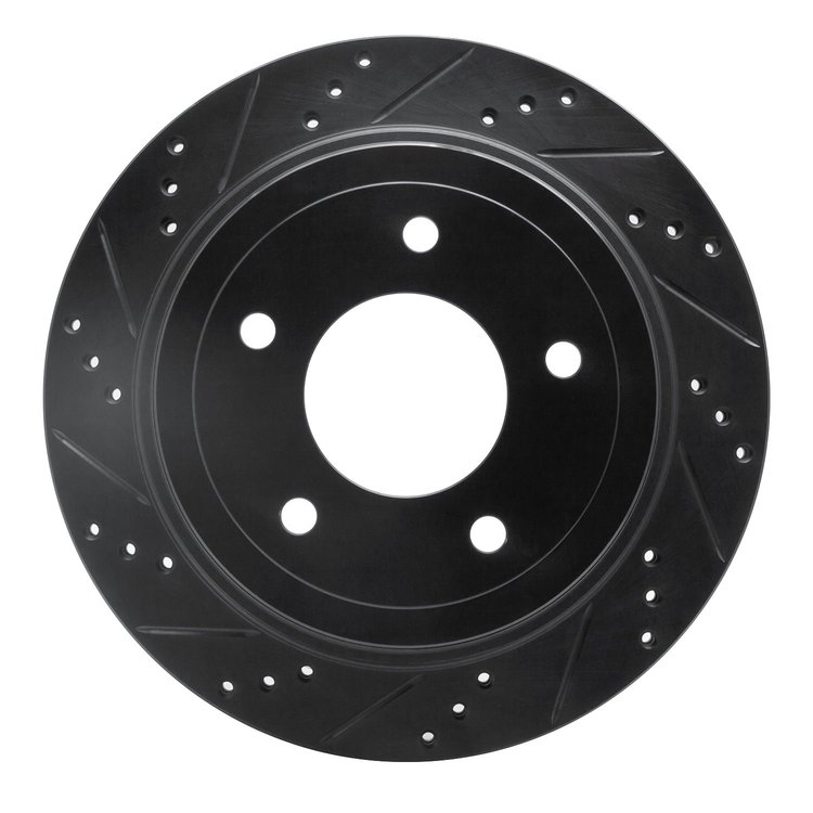 633-54192L Drilled/Slotted Brake Rotor [Black], 2004-2006 Ford/Lincoln/Mercury/Mazda, Position: Rear Left
