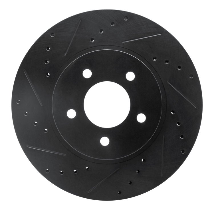 633-54193L Drilled/Slotted Brake Rotor [Black], 2005-2012 Ford/Lincoln/Mercury/Mazda, Position: Front Left