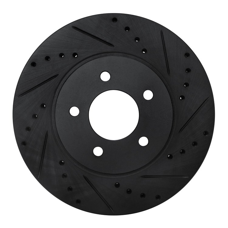 633-54193R Drilled/Slotted Brake Rotor [Black], 2005-2012 Ford/Lincoln/Mercury/Mazda, Position: Front Right