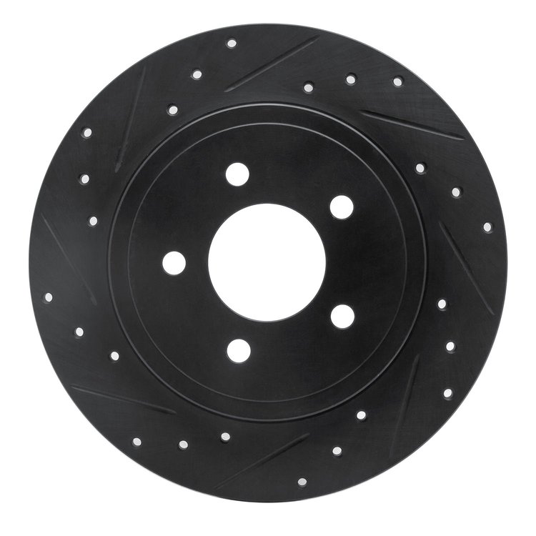 633-54194L Drilled/Slotted Brake Rotor [Black], 2005-2008 Ford/Lincoln/Mercury/Mazda, Position: Rear Left