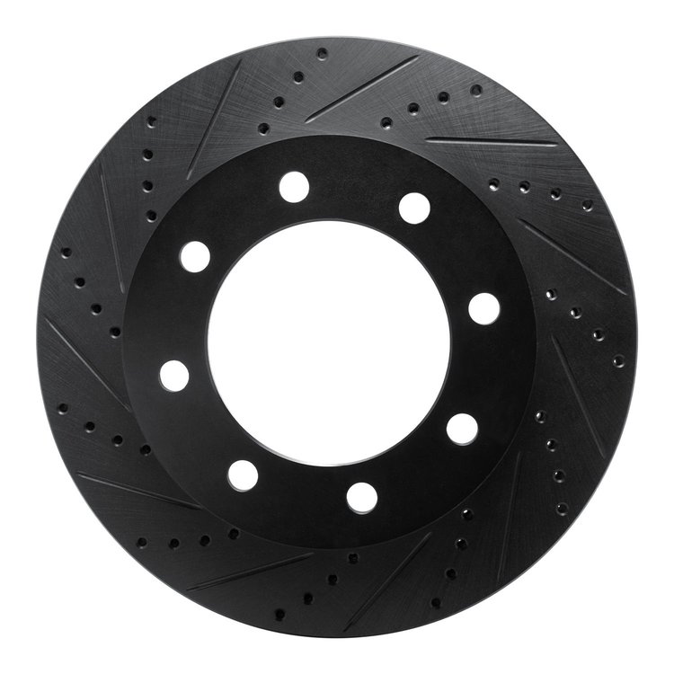 633-54196L Drilled/Slotted Brake Rotor [Black], 2005-2012 Ford/Lincoln/Mercury/Mazda, Position: Front Left,Fr Left