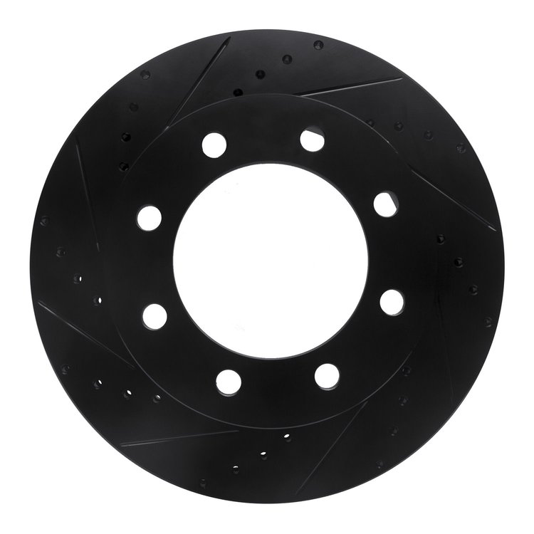 633-54198L Drilled/Slotted Brake Rotor [Black], 2005-2012 Ford/Lincoln/Mercury/Mazda, Position: Front Left