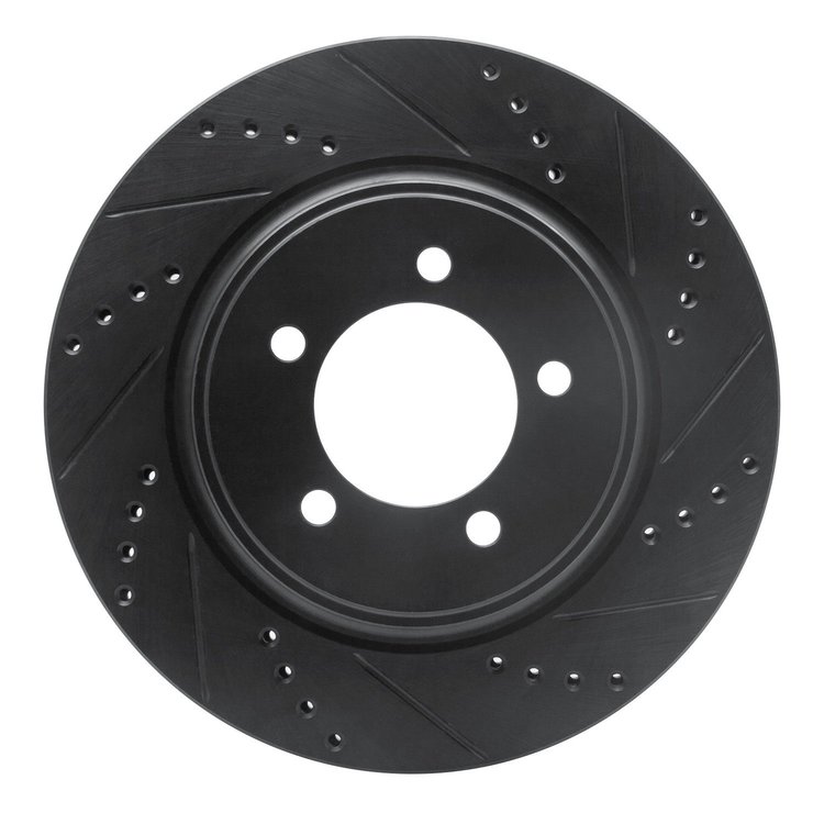 633-54203R Drilled/Slotted Brake Rotor [Black], 2006-2010 Ford/Lincoln/Mercury/Mazda, Position: Front Right