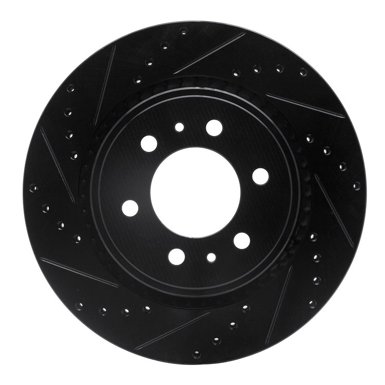 633-54204L Drilled/Slotted Brake Rotor [Black], 2007-2021 Ford/Lincoln/Mercury/Mazda, Position: Front Left