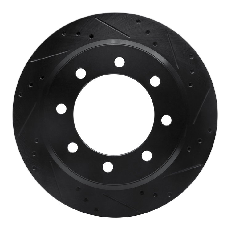 633-54208R Drilled/Slotted Brake Rotor [Black], Fits Select Ford/Lincoln/Mercury/Mazda, Position: Rear Right