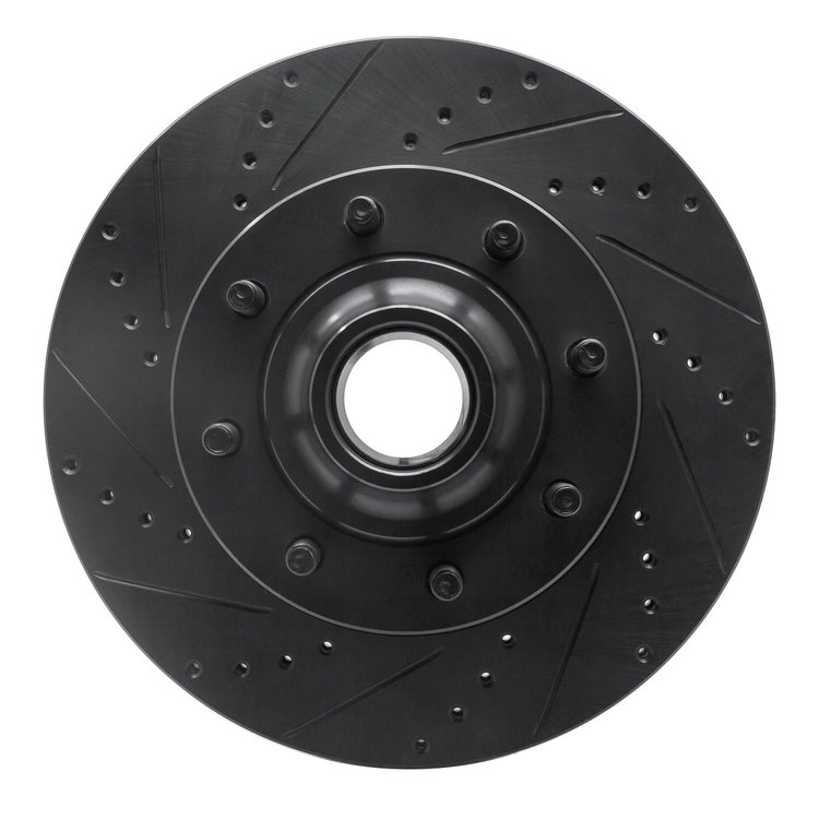 633-54209L Drilled/Slotted Brake Rotor [Black], Fits Select Ford/Lincoln/Mercury/Mazda, Position: Front Left
