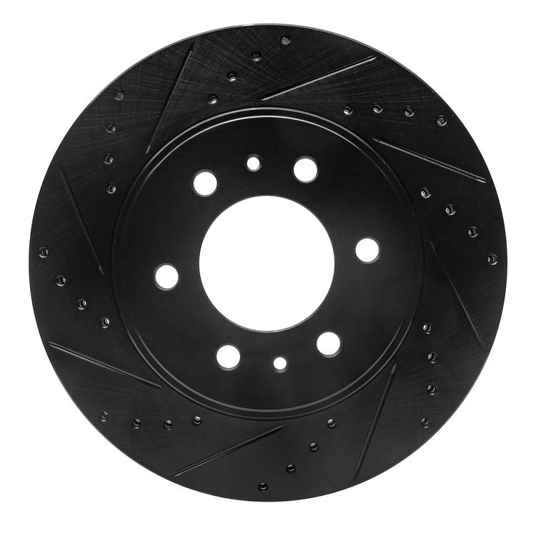 633-54215L Drilled/Slotted Brake Rotor [Black], 2009-2009 Ford/Lincoln/Mercury/Mazda, Position: Front Left