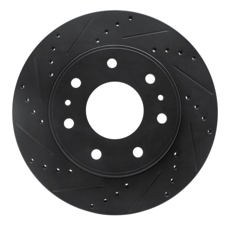 633-54216L Drilled/Slotted Brake Rotor [Black], 2009-2009 Ford/Lincoln/Mercury/Mazda, Position: Front Left