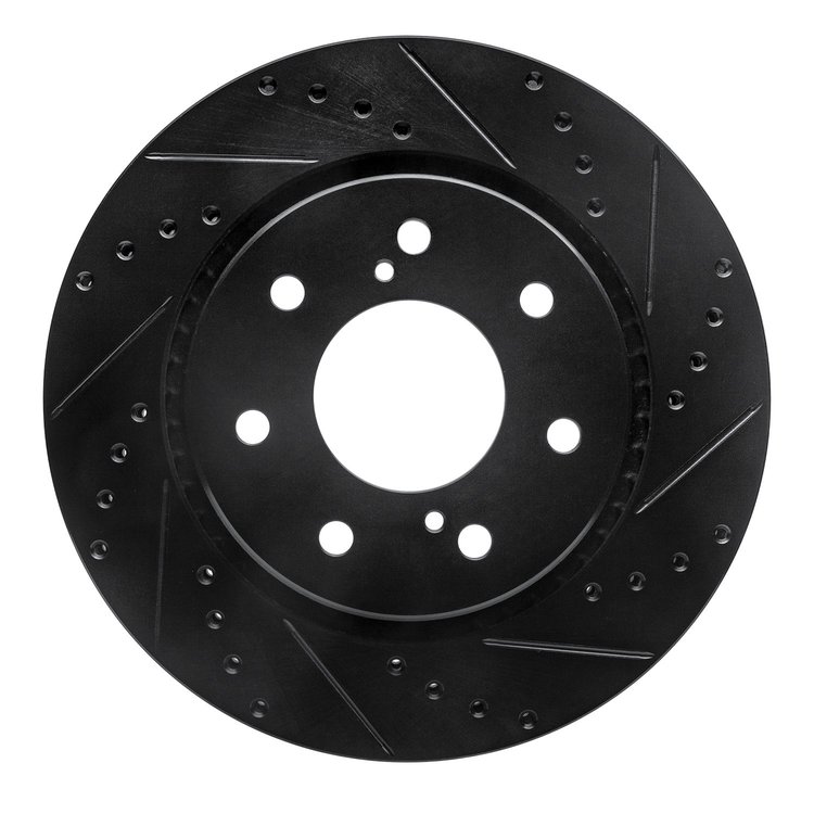 633-54219R Drilled/Slotted Brake Rotor [Black], 2010-2014 Ford/Lincoln/Mercury/Mazda, Position: Front Right
