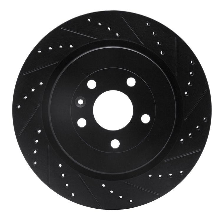 633-54222R Drilled/Slotted Brake Rotor [Black], 2013-2019 Ford/Lincoln/Mercury/Mazda, Position: Rear Right