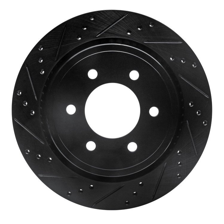 633-54231L Drilled/Slotted Brake Rotor [Black], 2015-2017 Ford/Lincoln/Mercury/Mazda, Position: Rear Left