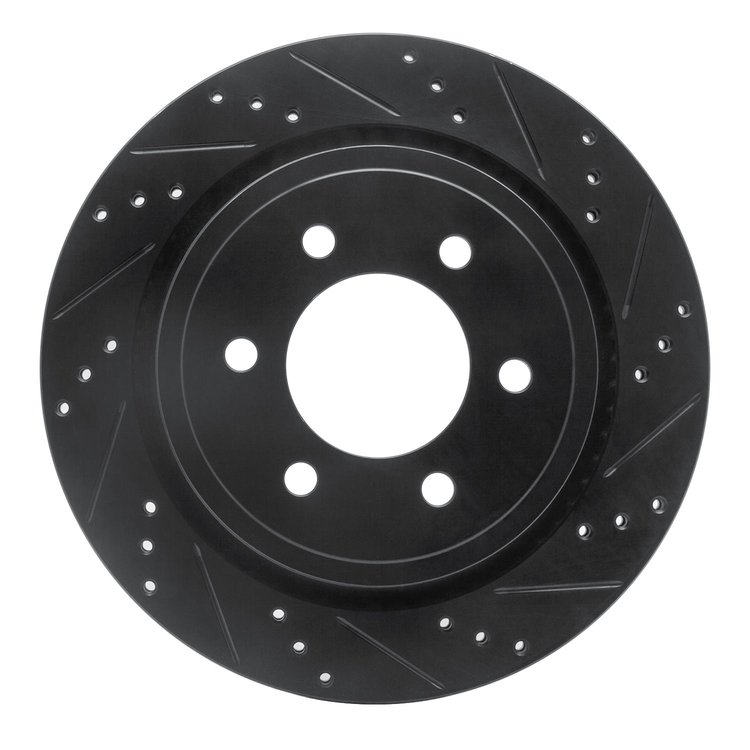 633-54231R Drilled/Slotted Brake Rotor [Black], 2015-2017 Ford/Lincoln/Mercury/Mazda, Position: Rear Right