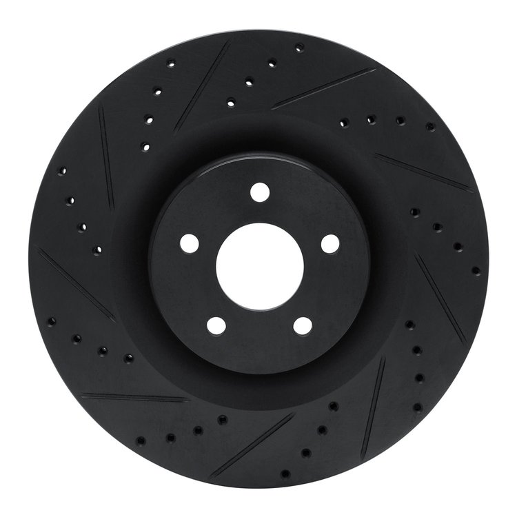 633-54261L Drilled/Slotted Brake Rotor [Black], 2016-2018 Ford/Lincoln/Mercury/Mazda, Position: Front Left