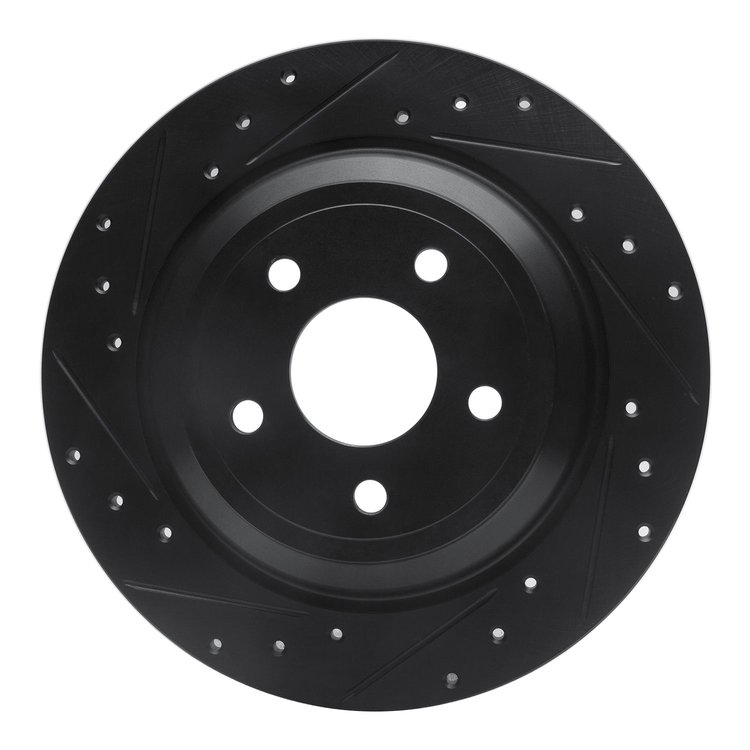 633-54262L Drilled/Slotted Brake Rotor [Black], Fits Select Ford/Lincoln/Mercury/Mazda, Position: Rear Left