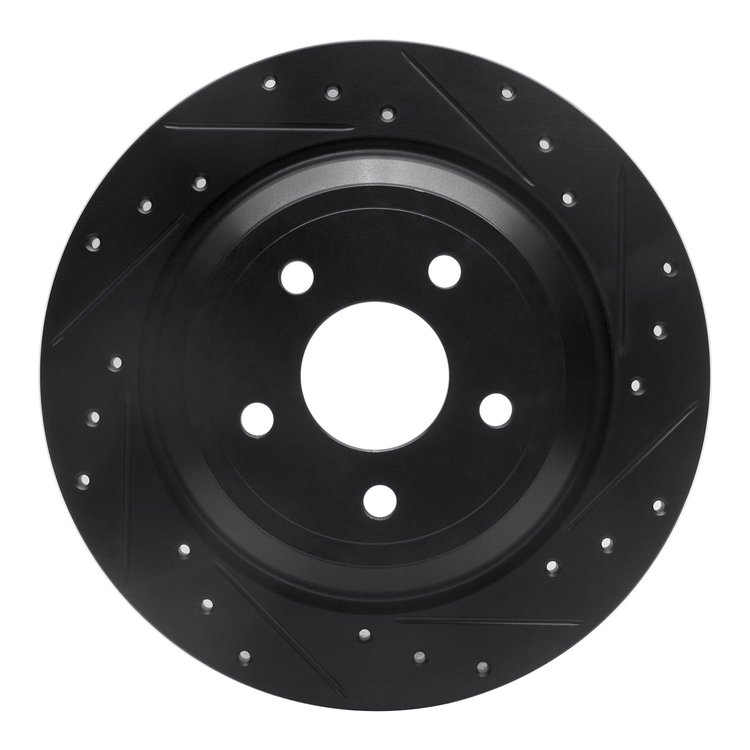 633-54262R Drilled/Slotted Brake Rotor [Black], Fits Select Ford/Lincoln/Mercury/Mazda, Position: Rear Right