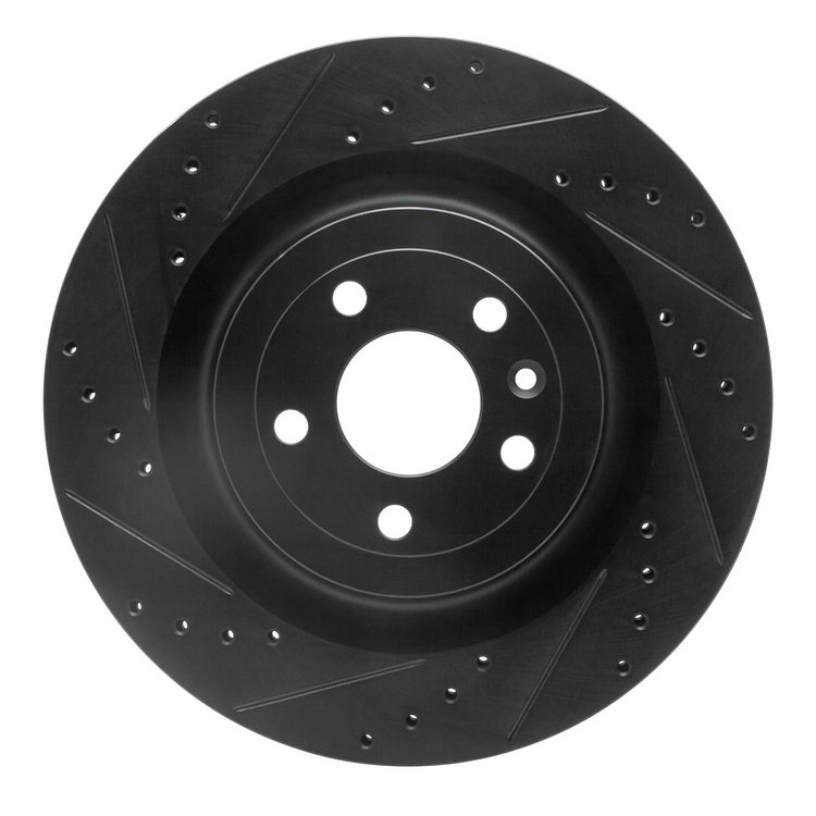 633-54266L Drilled/Slotted Brake Rotor [Black], 2013-2019 Ford/Lincoln/Mercury/Mazda, Position: Front Left