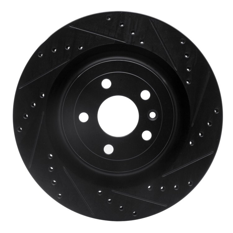 633-54266R Drilled/Slotted Brake Rotor [Black], 2013-2019 Ford/Lincoln/Mercury/Mazda, Position: Front Right