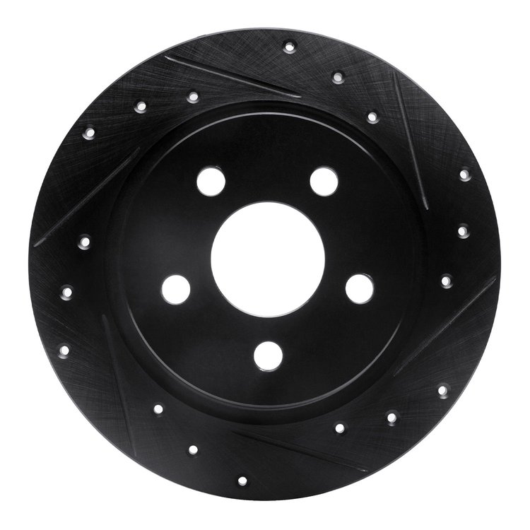 633-54273R Drilled/Slotted Brake Rotor [Black], Fits Select Ford/Lincoln/Mercury/Mazda, Position: Rear Right