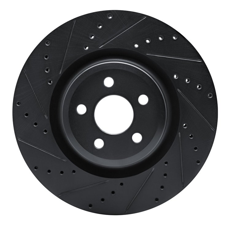 633-54274L Drilled/Slotted Brake Rotor [Black], Fits Select Ford/Lincoln/Mercury/Mazda, Position: Front Left